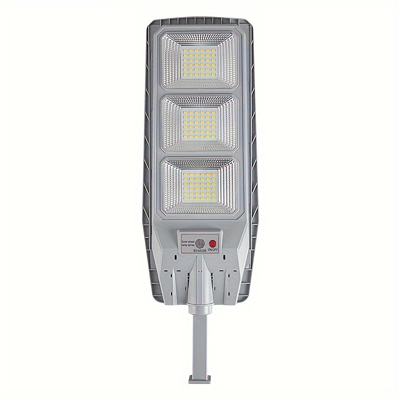Lampa solara cu telecomanda si suport,100W, senzor de miscare, 3 cadrane, 108 LED-uri, 6000k, 10000lm, IP66, 31x19, gri