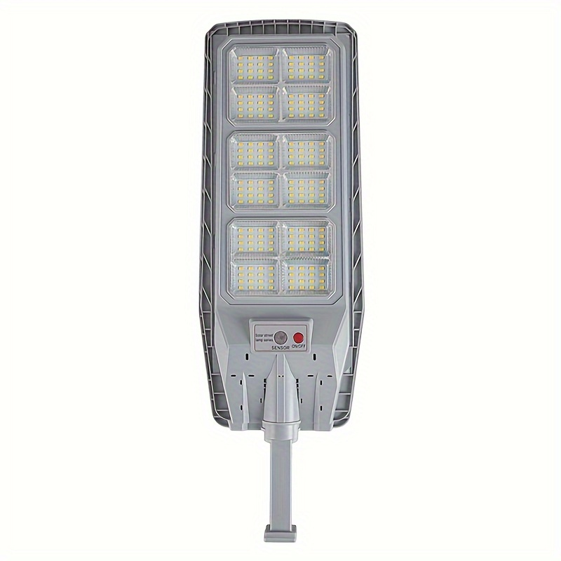 Lampa solara cu telecomanda si suport,200W, senzor de miscare, 12 cadrane, 108 LED-uri, 6000k, 10000lm, IP66, 31x19, gri