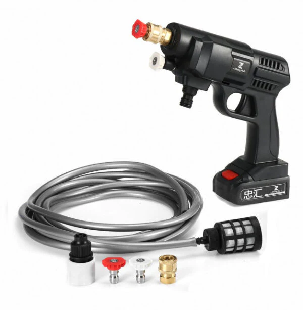 Aparat de spalat cu presiune fara fir ( portabil ), 500W, 48V, 8L/min, 30 bar, negru, accesorii si valiza inclusa