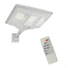 Lampa solara stradala cu telecomanda, JG-703, 6.5W, 3 cadrane, 108 LED-uri, 6000K, 10000lm, IP67, cu suport si senzor de miscare, 31x19 cm, gri