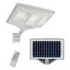 Lampa solara stradala cu telecomanda, JG-703, 6.5W, 3 cadrane, 108 LED-uri, 6000K, 10000lm, IP67, cu suport si senzor de miscare, 31x19 cm, gri