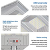 Lampa solara stradala cu telecomanda, JG-706, 6.5W, 108 LED-uri, 6000K, 10000lm, cu suport si senzor de miscare, 31x19 cm, gri