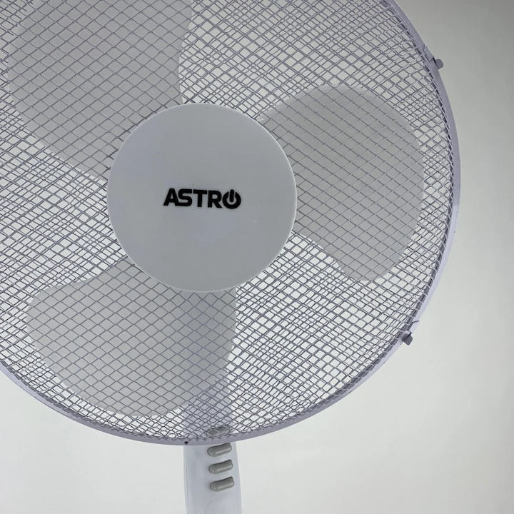 Ventilator de camera, de podea, 42W, 3 trepte de viteza, elice 40 cm, oscilatie 85°, protectie termica, inaltime ajustabila, alb