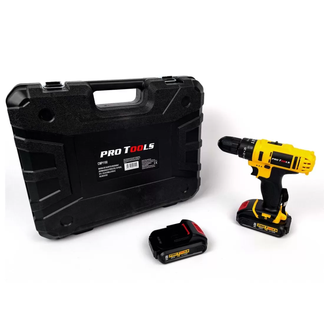 Mașină de Găurit și Înșurubat cu Percuție KraftWorld XR – 2 Acumulatori 36V, 8Ah + 110 Accesorii